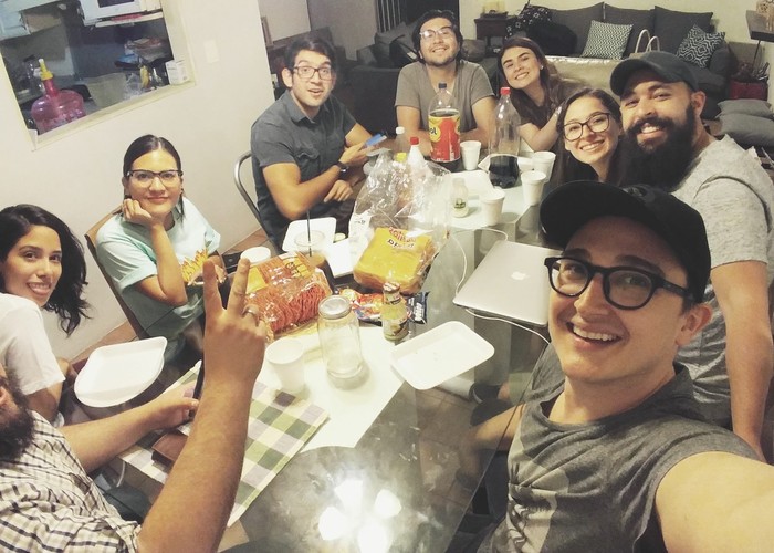 Friday dinner with neighboring families